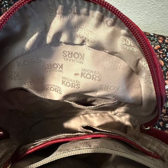 Michael Kors Red Leather Mini Backpack Handbag EUC - Picture 11 of 13
